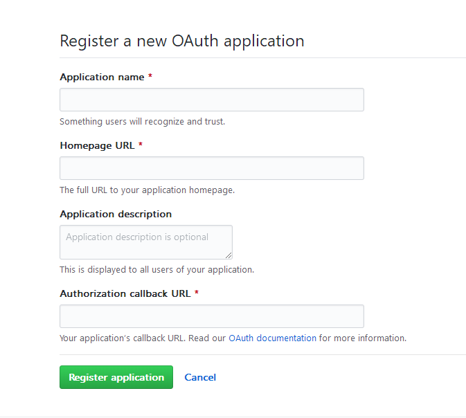 Register a new OAuth application